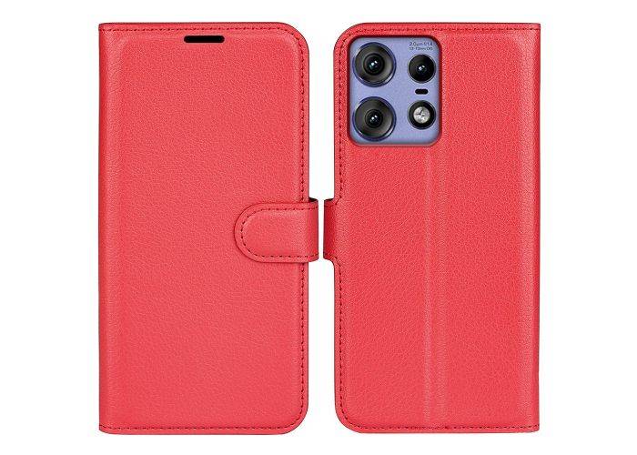 Motorola Edge 50 Pro 5G - Læder cover / pung - Rød