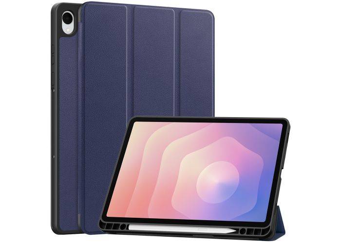 Samsung Galaxy Tab S11 - Tri-Fold læder cover - Mørkeblå