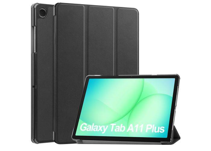 Samsung Galaxy Tab A11 Plus / A9 Plus - Tri-fold læder cover - Sort