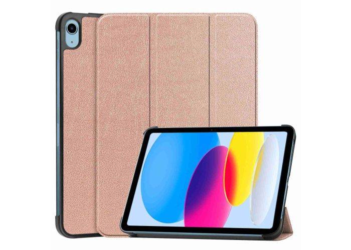 iPad 11 A16 (2025) / iPad 10.9 (2022) - Tri-Fold læder cover - Wake up/sleep funktion - Rosa guld
