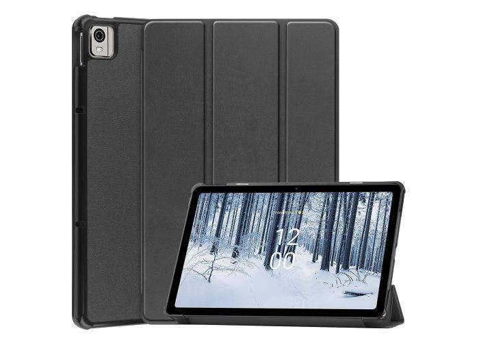 Nokia T21 - Tri-Fold læder cover - Sort