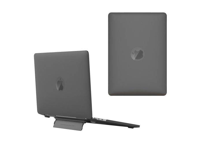 MacBook Air 13 M5/M4/M3/M2 (2026/2025/2024/2022) - Hard cover til front og bagside med Kickstand - Sort
