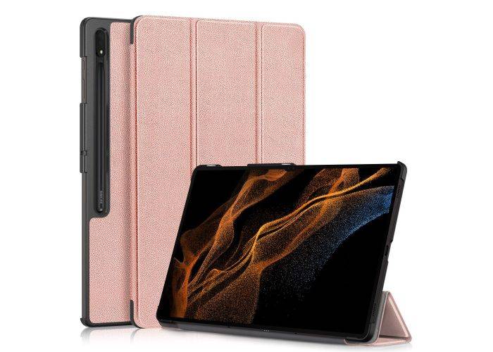 Samsung Galaxy Tab S9 Ultra - Tri-Fold læder cover - Wake up/sleep funktion - Rosa guld