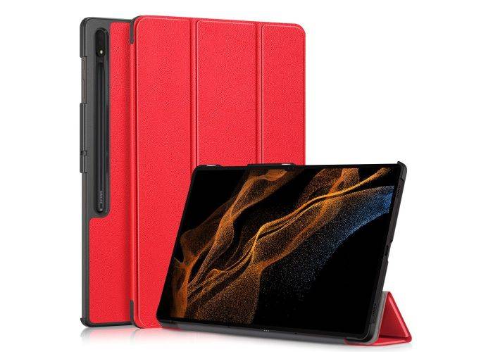 Samsung Galaxy Tab S9 Ultra - Tri-Fold læder cover - Wake up/sleep funktion - Rød