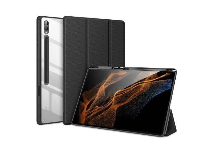 Samsung Galaxy Tab S9 Ultra/S8 Ultra - DUX DUCIS Toby Tri-Fold læder cover - Sort
