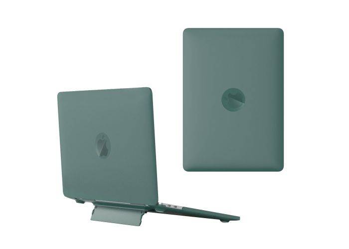 MacBook Air 15 M5/M4/M3/M2 (2026/2025/2024/2022) - Hard cover til front og bagside med Kickstand - Midnatsgrøn