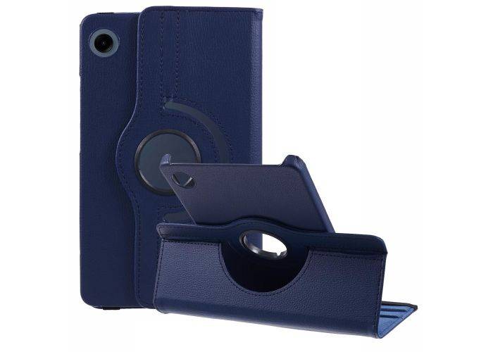 Samsung Galaxy Tab A9 8.7" / Tab A11 8.7" - Læder cover 360 grader roterbar - Mørkeblå