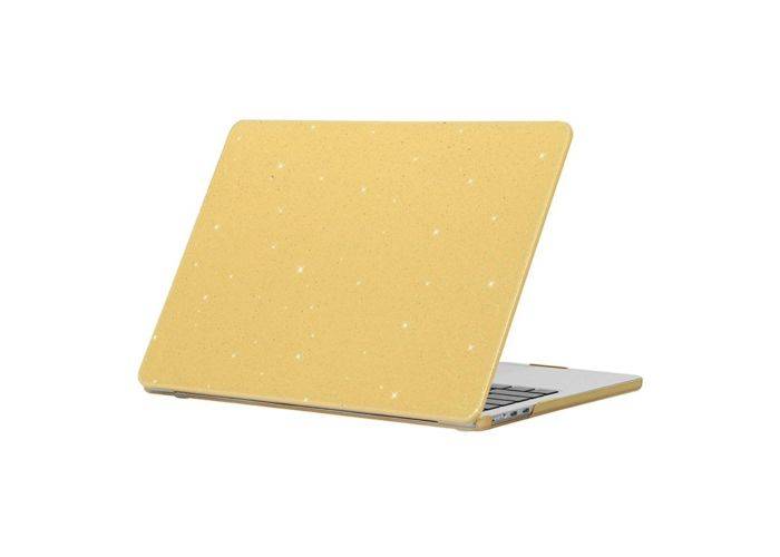 MacBook Air 13 M3 / Air 13 M2 (2024/2022) - Glitter shockproof cover til front & bagside - Gul