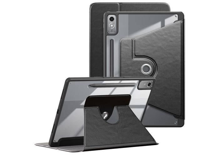Lenovo Tab P12 - Læder cover 360 grader roterbar - Sort