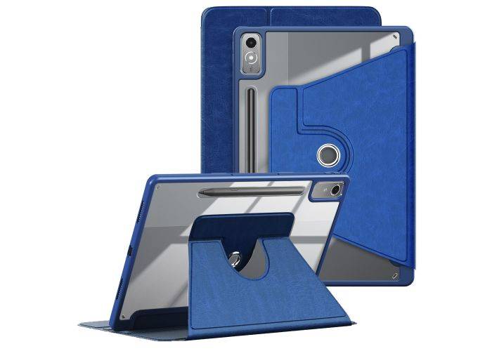 Lenovo Tab P12 - Læder cover 360 grader roterbar - Blå