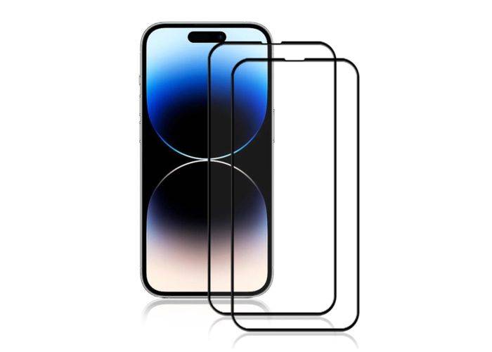 iPhone 15 Pro Max - AMORUS premium hærdet beskyttelsesglas med komplet dækning - 2 stk.