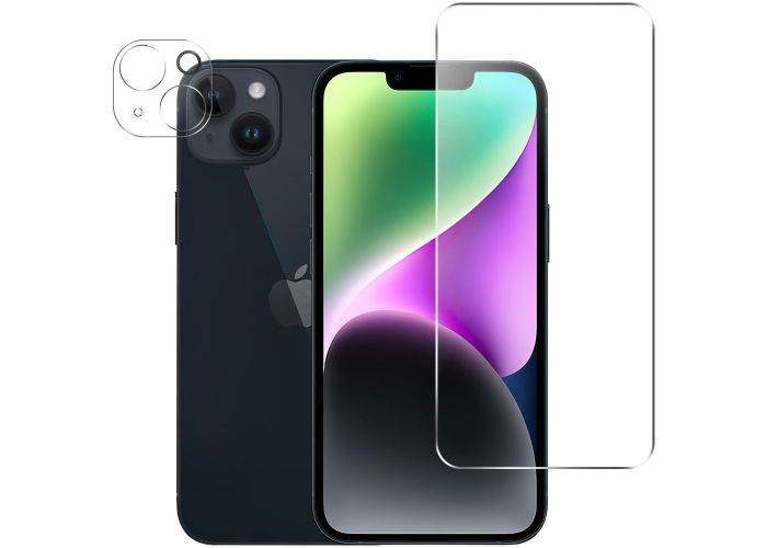 iPhone 15 - Hærdet beskyttelsesglas inkl. Beskyttelsesglas til KAMERALINSE