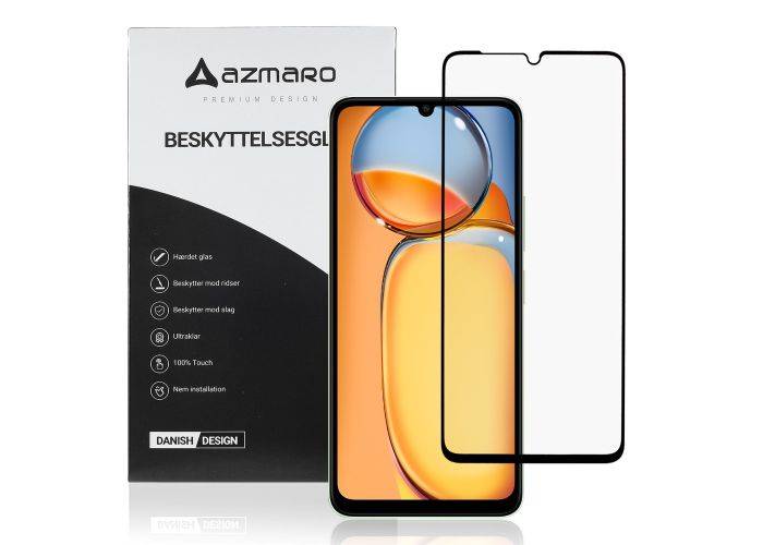 Xiaomi Redmi 13C - Azmaro Premium hærdet beskyttelsesglas - Komplet dækning