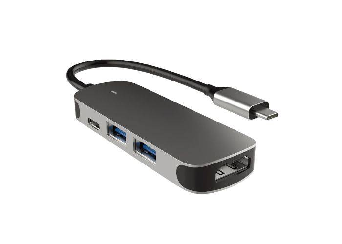 USB-C Hub med 4 porte - 1xUSB-C / 2xUSB-A / 1x HDMI til MacBook / Laptop