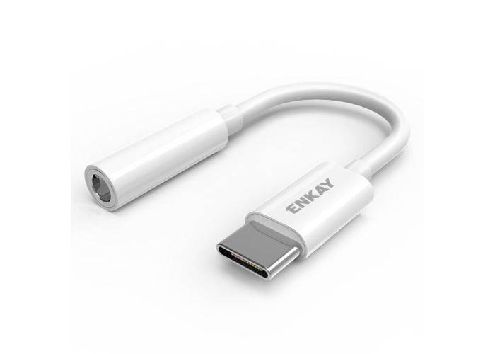 ENKAY AT107 - USB-C til 3.5mm adapter til Høretelefoner - Hvid