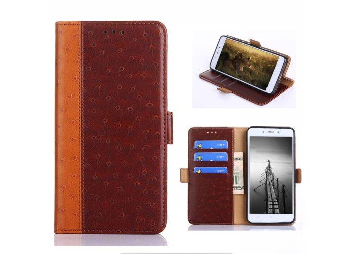 OnePlus Nord N100 5G - Læder cover / pung i Strudse Design - Brun