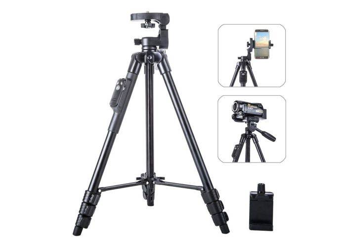YUNTENG Justerbar Tripod til smartphone / kamera - Inkl. Bluetooth remote