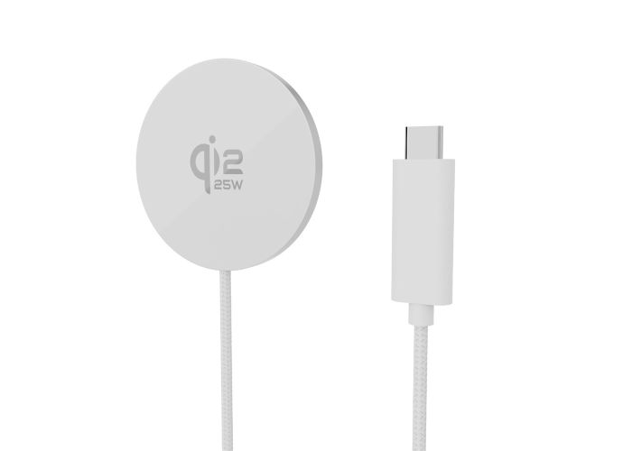Magnetisk trådløs 25W oplader - Magsafe kompatibel - Hvid