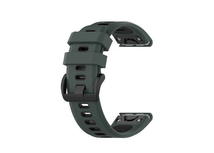 Garmin Fenix 2 Sapphire / Quit / Descent MK1 - Silikone urrem 26 mm - Grøn/sort