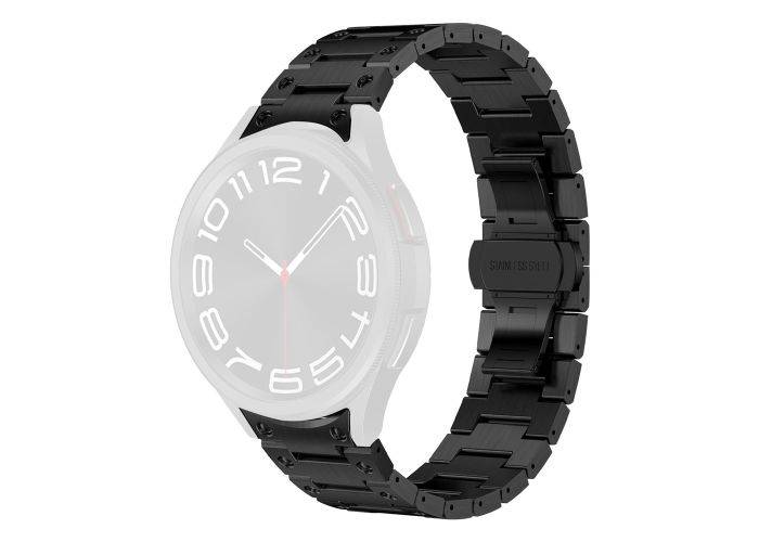 Samsung Galaxy Watch7 /6 /5 / FE - 44/40mm - Urrem i rustfrit stål - Justerbar længde - Sort