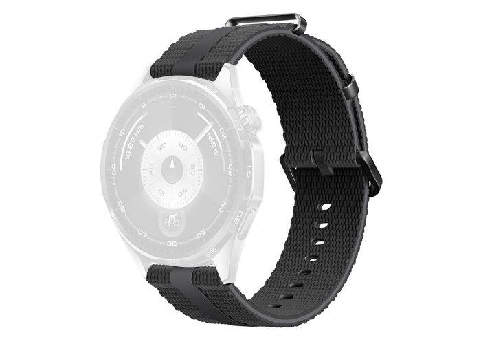 Samsung Galaxy Watch7 /6 /5 / FE - 44/40mm - Sports silikone rem 20mm - til håndled 130mm-210mm - Sort/grå