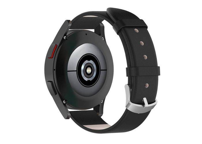 Samsung Gear Sport / Samsung Gear S2 Classic - Ægte læder urrem 20mm - Sort