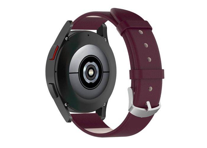 Samsung Gear Sport / Samsung Gear S2 Classic - Ægte læder urrem 20mm - Vinrød