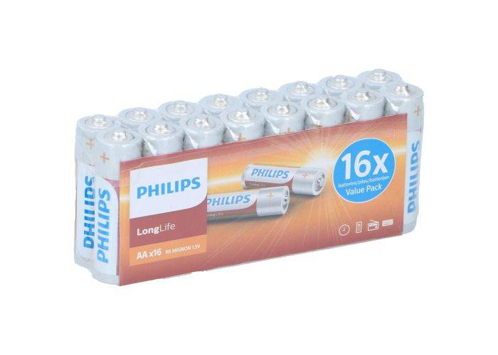 Philips Longlife AA Batteri 1400mAh - 16-Pak