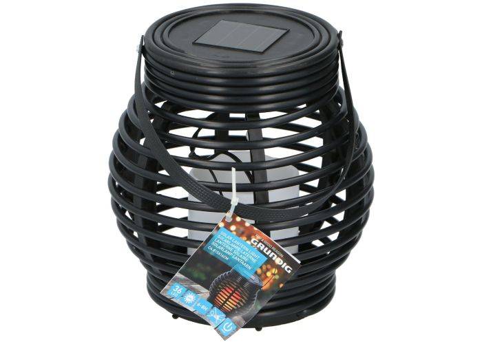 Grundig Solcelle Lanternelampe Ø15x16cm med flammeeffekt