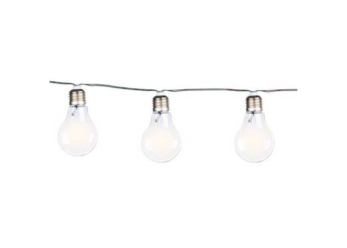 Grundig Solcelle lyskæde med 10 LED pærer - Hvid - 4.7 meter
