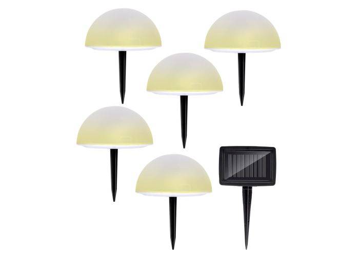Grundig LED solcellelampe m/ spyd - Varm hvid - Pakke med 5 stk.