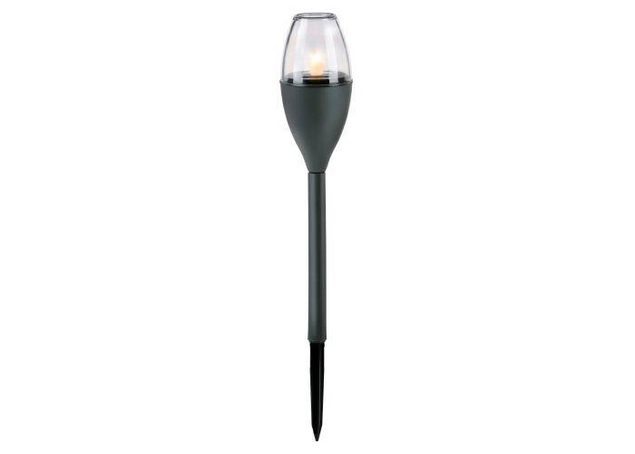 Grundig LED solcellelampe med flammeeffekt - Ø6x37cm på spyd - Sort