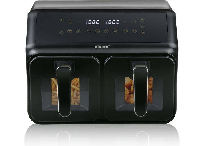 Alpina Dobbelt Airfryer 2 x 4 Liter – 1200 Watt - Med touchskærm