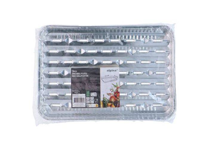 3-Pak Alpina aluminium Grillbakke 35x22cm