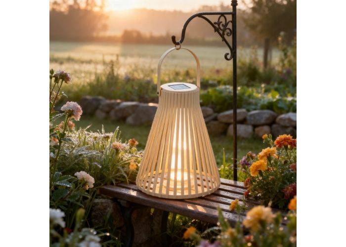 Arti Casa LED solcelle lanterne Ø20xH24cm - Beige