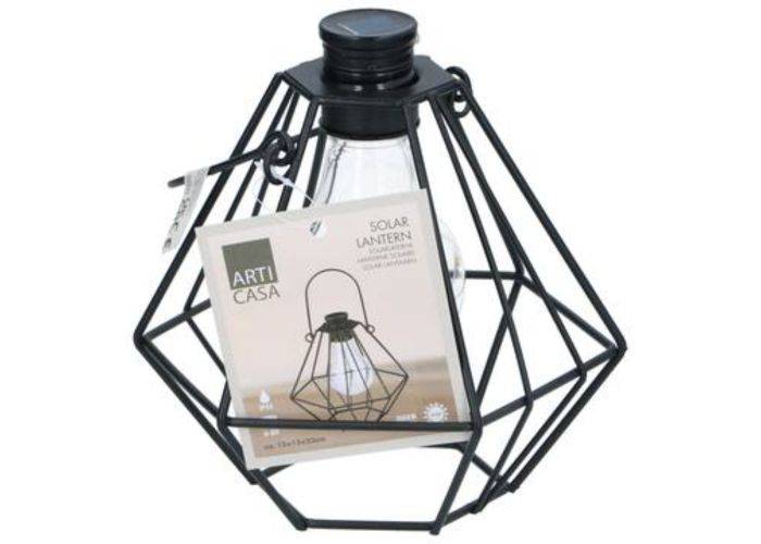Arti Casa Solcelle Lanterne Ø15.5xh14.8cm - Vandtæt - Sort