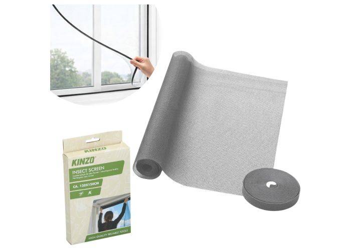 Kinzo insekt / myggenet til vindue med velkro - justerbar op til 130x150 cm