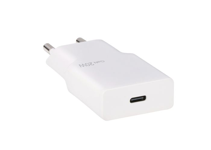 Grundig USB-C PD GaN 20W Ultra hurtig oplader - Hvid