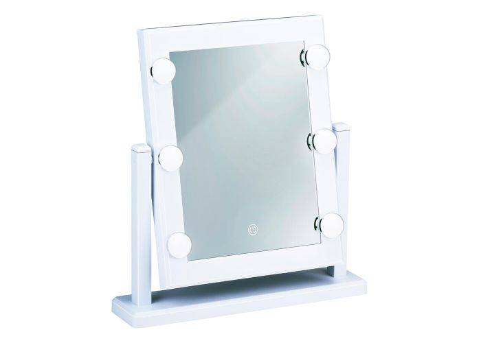 Makeup spejl 40cm med LED belysning - Med touch funktion - Hvid