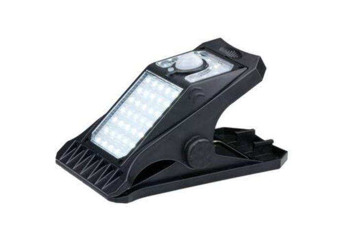 Grundig - LED solcellelampe med klemme - m/ sensor og automatisk lysfunktion