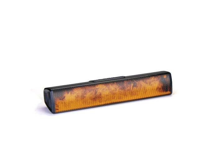 Trådløs Bluetooth højttaler / soundbar med flamme-effekt og RGB-lys