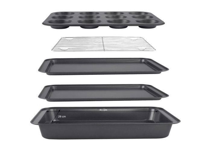 Royalty Line Bage / Bradepandesæt i 5 dele - Non-Stick - Sort