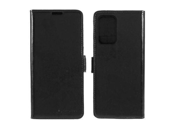 Samsung Galaxy A72 - AZMARO ægte læder cover / pung - Sort