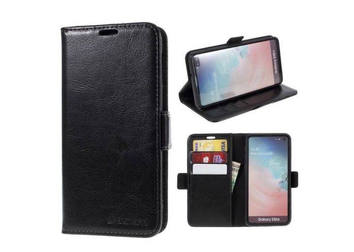 Samsung Galaxy M12 / A12 - AZMARO ægte læder cover / pung - Sort