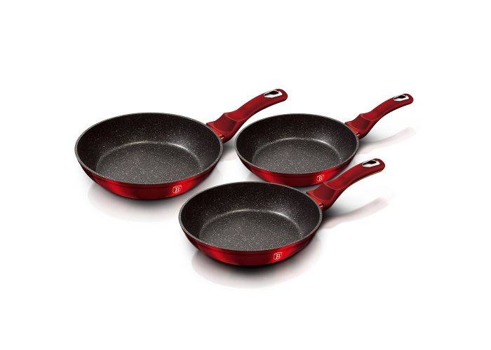 Berlinger Haus - Stegepandesæt ø28 / ø24 / ø20 cm - El / Gas / Induktion - Burgundy Edition