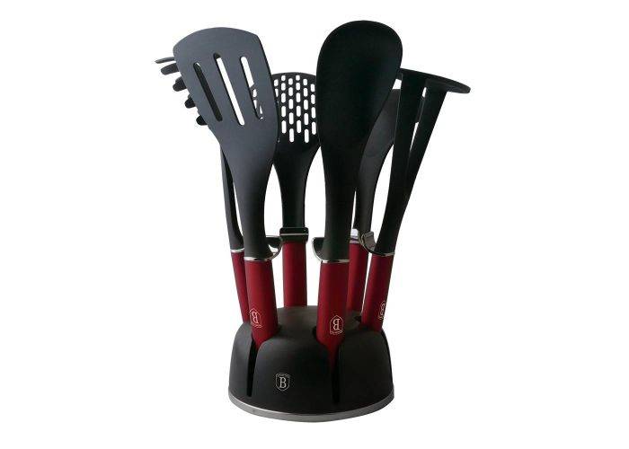 Berlinger Haus - Køkkensæt i 7 dele med holder - Burgundy Edition