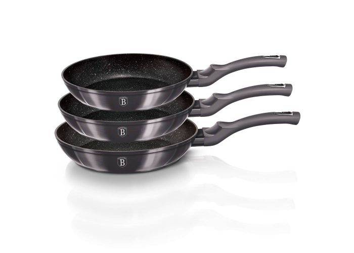 Berlinger Haus - Stegepandesæt ø28 / ø24 / ø20 cm - El / Gas / Induktion - Carbon Pro Edition