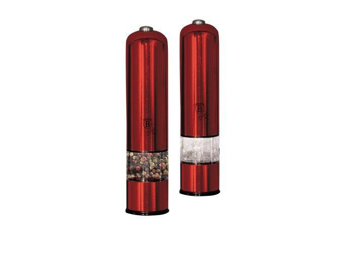 Berlinger Haus - Elektrisk Salt- og peberkværn H: 23 cm - Sæt med 2 stk.- Burgundy Edition