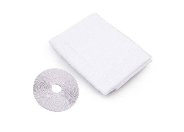 Myggenet til Vindue - 150x130cm med smart selvklæbende stickers - Hvid