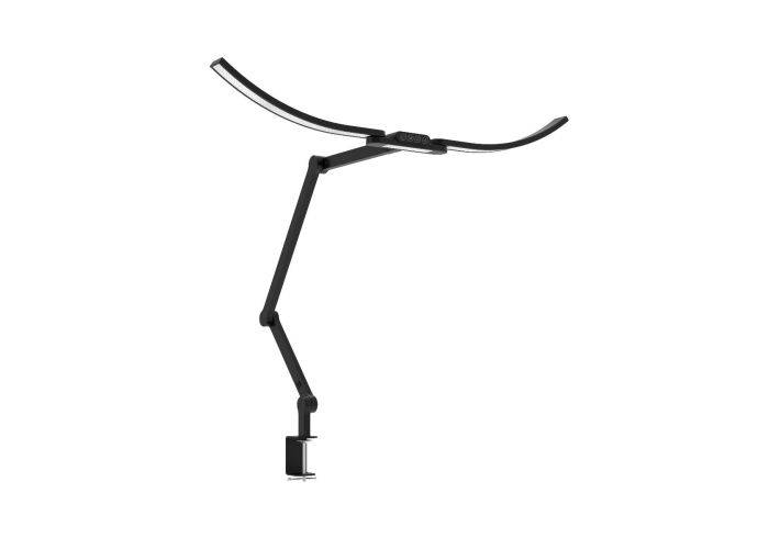 Transformbar Skrivebordslampe - Med svingarm og holder - 1600 Lumen - Sort - PLUS